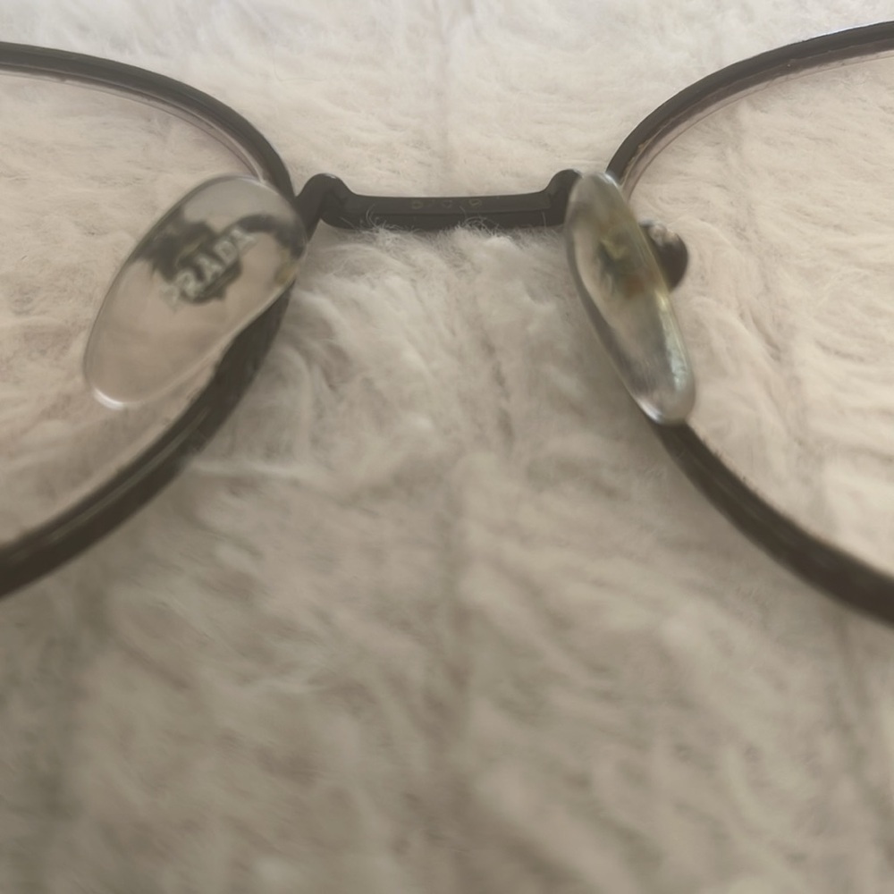 Prada Knotched Black Unisex Stylish Round Glasses Sorry No Case - Picture 7 of 13